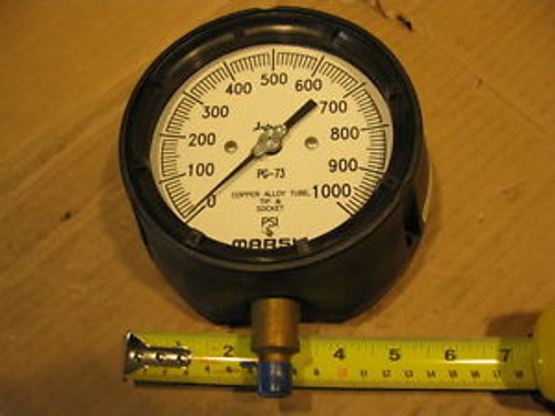 Marsh 4?ô Safecase Pressure Gauge 0-1000 PSI 1/4?ô NPT Copper Alloy Tube Tip PG-73