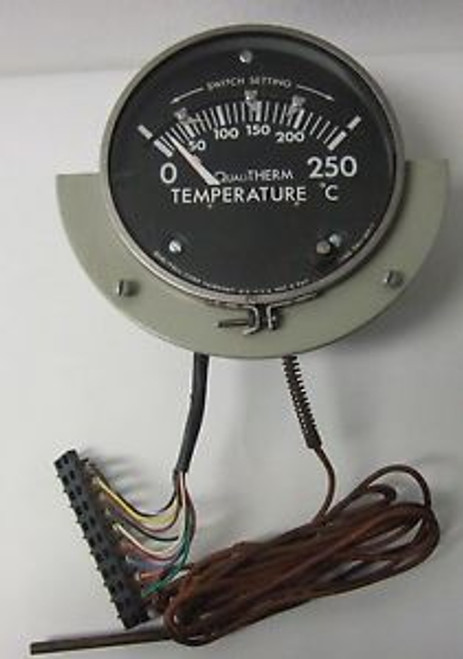 QUALITROL QualiTHERM 0-250C Temperature Gauge Gage DAL-044-1 Switch