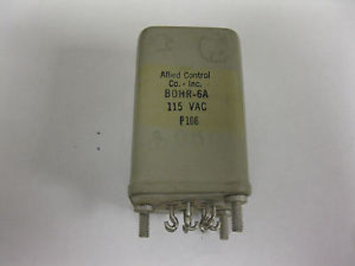 ALLIED CONTROL BOHR-6A-115VAC 110/120 VAC ELECTROMAGNETIC RELAY