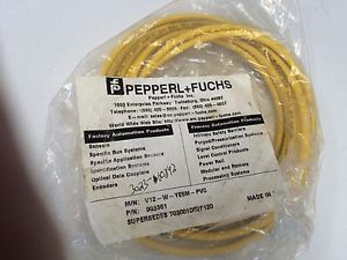 NEW OLD PEPPERL+FUCHS 903361 V12-W-YE5M-PVC  SERVO/ ENCODER CABLE   Z100