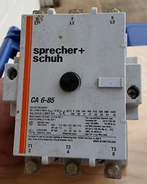 Schuetz Sprecher Schuh CA 6-85 Motor Starter Contactor 160A 6-85-11