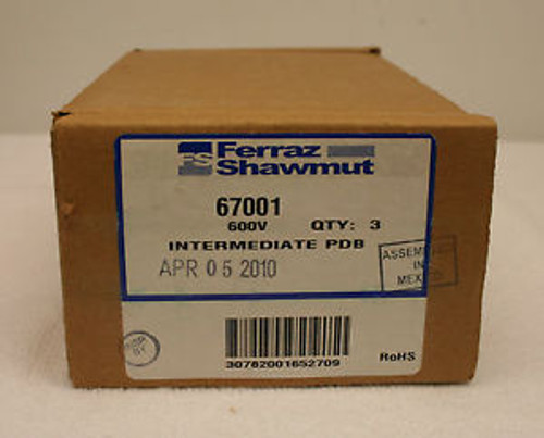 Ferraz Shawmut 67001 Intermediate PDB NEW Box of 3 600V