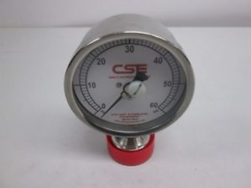 NEW CSE 3S-C-15I-NF-BT-SS PRESSURE 0-60PSI 3-1/4IN FACE GAUGE D269279