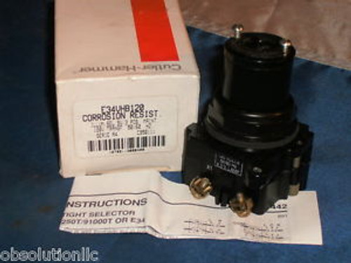 EATON/CUTLER HAMMER E34VHB120 CORROSION RESIST SELECTOR SWITCH 3 POS MAINTAINED