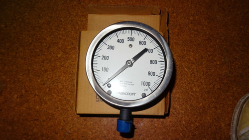 Ashcroft General Service Gauge 45-1009-S-04L-1000# 1000 PSI