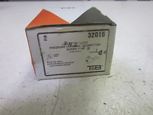 2 T&B 32015 PRESSURE TERMINAL CONNECTORS LOCKTITE LUGS 3/8 NEW IN A BOX