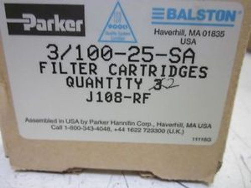 2 PARKER 100-25-SA FILTER CARTRIDGES  NEW IN A BOX