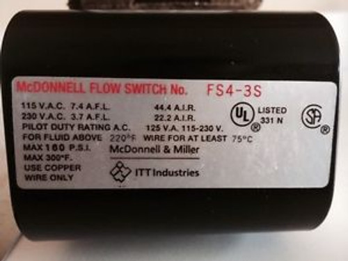 McDonnell & Miller Flow Switch FS4-3S 115/230V 1 NPT