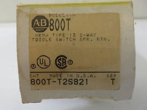 New Surplus Allen Bradley 800T-T2SB21 Toggle Switch NEMA Type 13 2 -Way Ser T