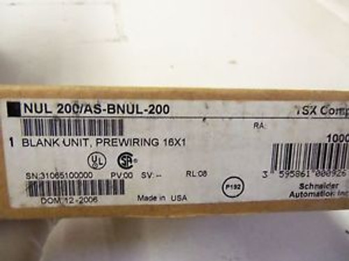 SCHNEIDER AUTOMATION NUL 200/AS-BNUL-200 NEW IN BOX