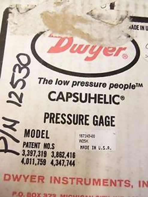 DWYER PRESSURE GAGE 167243-00 NEW IN BOX