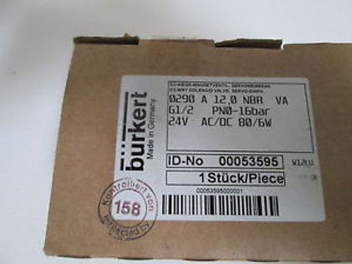 BURKERT VALVE 00053595 NEW IN BOX