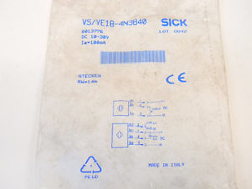 NEW SURPLUS SICK PHOTOELECTRIC SWITCH VS/VE18-4N3840 (DC 10-30V) ITALY