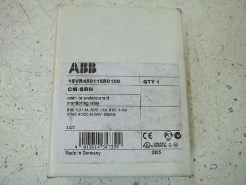 ABB CM-SRN OVER OR UNDERCURRENT MONITORING RELAY 1SVR450115R0100 NEW IN A BOX