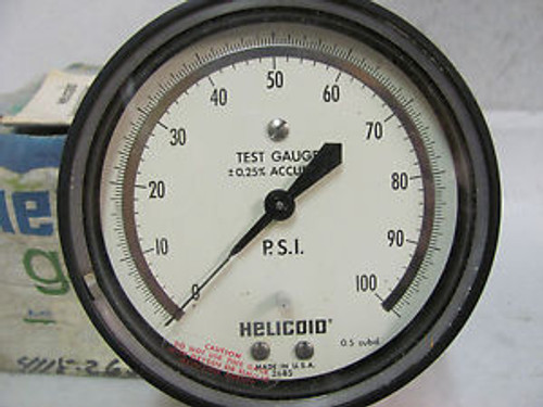 ACCO Helicoid F1D1E9A000000 Pressure Gauge/Gage, 100 PSI, 4-1/2, New