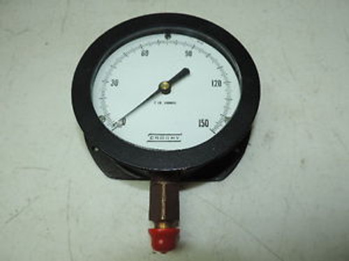 Large Crosby Pressure Gauge 0-150 psi, 4-1/2, Bronze Tube, 1/4 NPT