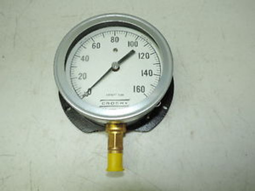 Large Crosby 411A1PG4 Pressure Gauge 0-160 psi, 4-1/2, Bronze Tube, 1/4 NPT