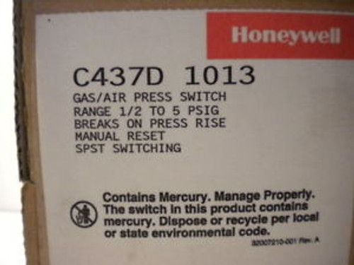 HONEYWELL C437D1013 NEW GAS/AIR PRESS SWITCH C437D 1013