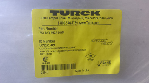 TURCK RSV RKV 492A-0.9M CABLE NEW IN BAG