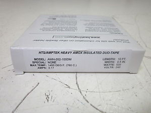 HTS/AMPTEK AWH-052-100DM HEAVY AMOX INSULATED DUO-TAPE 10FT NEW IN A BOX