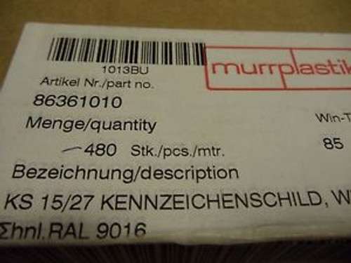 MURRPLASTIK 86361010 LABEL PLATE  WHITE 9016 KS 15/27 - QTY 384 PCS