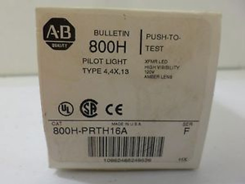 New Surplus Allen Bradley 800H-PRTH16A Pilot Light Ser F XFMR LED Type 4, 4x, 13