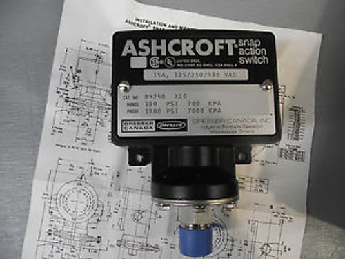 Ashcroft 100 PSI Pressure Switch- Brand New