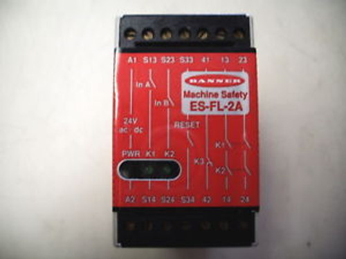 BANNER ES-FL-2A EMERGENCY STOP SAFETY RELAY NEW