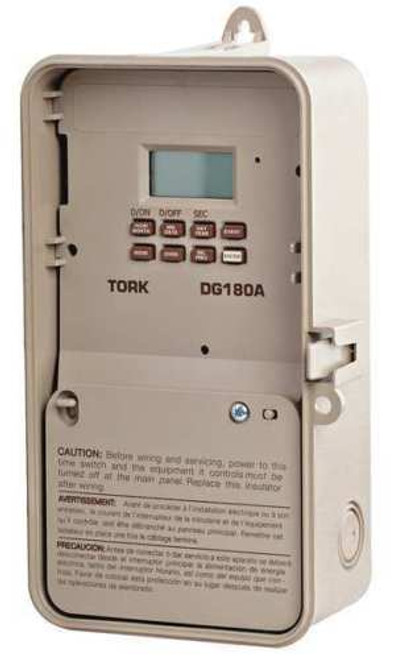 Electronic Timer,24 Hours,DPDT TORK DG180A