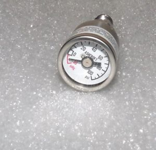 NEW ASHCROFT STAINLESS STEEL PRESSURE GAUGE 0-10 PSI 0-30 INHG W/ 1/4 VCR MALE