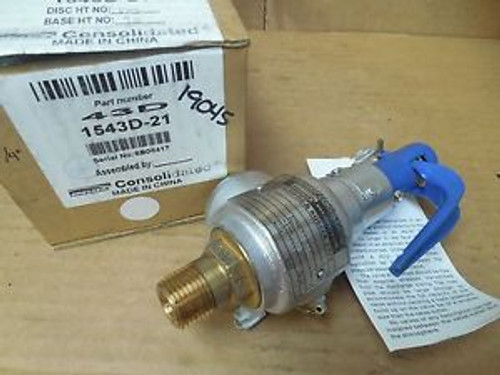 Dresser Consolidated Safety Valve 1543D-21 1543D21 1/2 NPT X 3/4 NPT 175 PSI