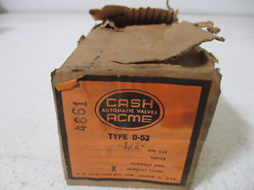 CASH TYPE D-53 SOLENOID VALVE 1/2 NEW IN A BOX