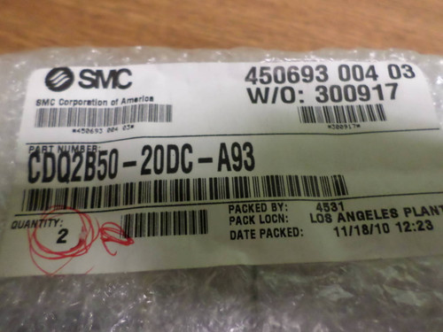 SMC CDQ2B50-20DC-A93 NEW NO BOX