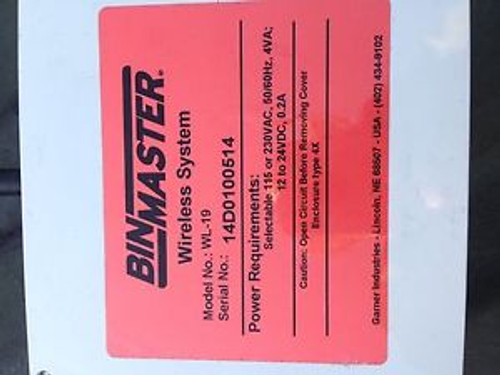 Bin Master WL-19 Wireless Level Sensor Transceiver  New