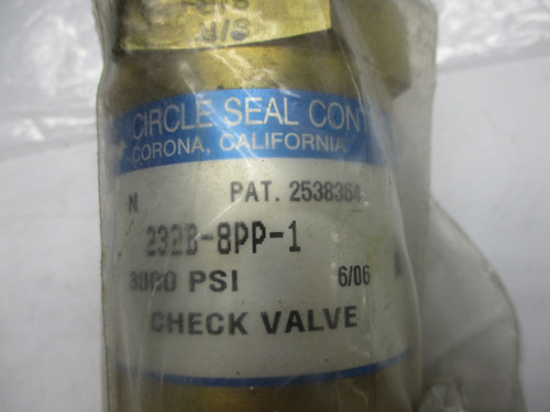 Circle Seal 1 Npt Check Valve 232B-8PP-1  3000 Psi