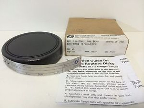 NEW ZOOK 2 15PSIG GRAPHITE RUPTURE DISK 2 150# CF117493 PTG17