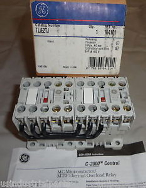 NEW General Electric TLIE2TJ Reversing Contactor 3 Pole Electric Motor Starter