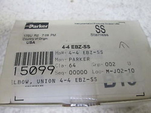 20 PARKER 4-4 EBZ-SS ELBOW UNION NEW IN A BOX