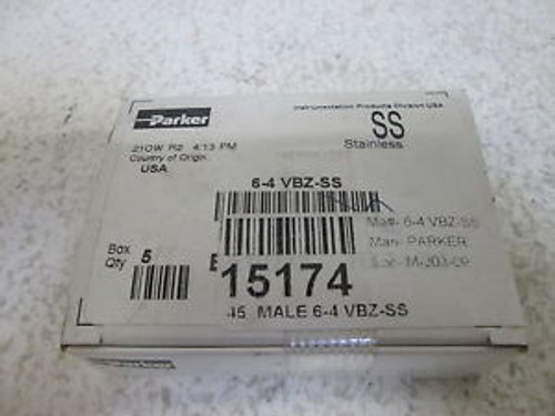 5 PARKER 6-4 VBZ-SS CPI MALE ELBOW 45 DEGREE NEW IN A BOX