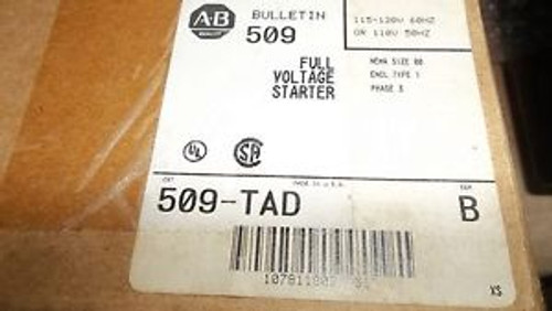 NEW 509-TAD SERIES B FULL VOLTAGE STARTER 115- SIZE 00 TYPE 1 PH 3 (176)