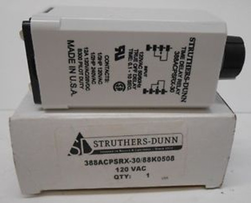 STRUTHERS-DUNN TIME DELAY RELAY, 388ACPSRX-30 / 88K0508, 120 VAC