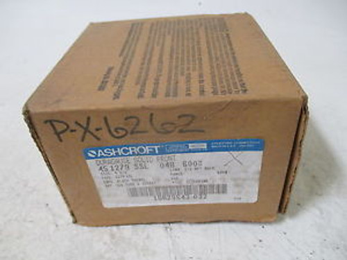 ASHCROFT 45 1279 SSL 04B 600# DURAGEUGE SOLID FRONT(AS PICTURED)NEW IN A BOX