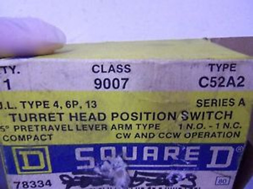 SQUARE D LIMIT SWITCH 9007-C52A2 NEW IN BOX