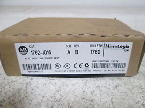 ALLEN BRADLEY 1762-IQ16 SER, A 16 PT SINK/SOURCE INPUT NEW IN A BOX