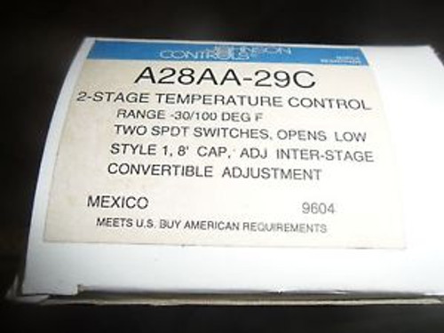 Johnson Controls A28AA-29C 2 Stage Temperature Control Range -30/100F New