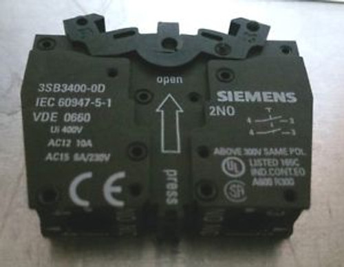 10 New ( 1 BOX ) Siemens 2 NO Contact Block 3SB3400-OD