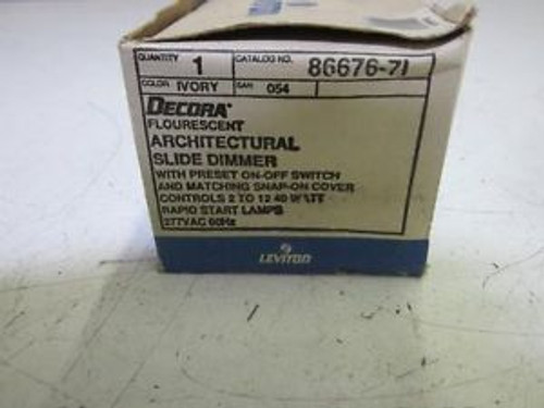 LEVITON 86676-7I FLUORESCENT SLIDE DIMMER SWITCH 277V NEW IN A BOX