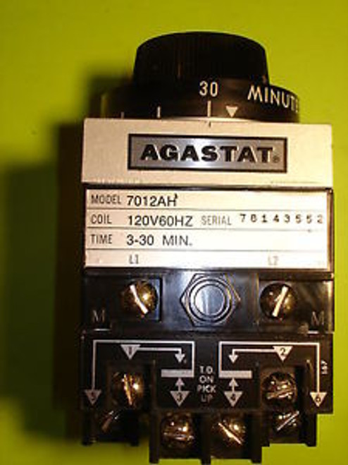 Agastat Timing Relay Model 70120F, 1 to 10 Min, New-Old-Stock