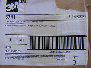 3M #5741, Three Splices Kit 5KV & 8KV 8AWG-4AWG NEW