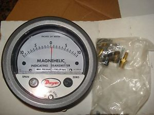 DWYER MAGNEHELIC TRANSMITER-GAUGE # 171664 10-0-10 INCHES H2O - 4 DIA. 4-20MA.